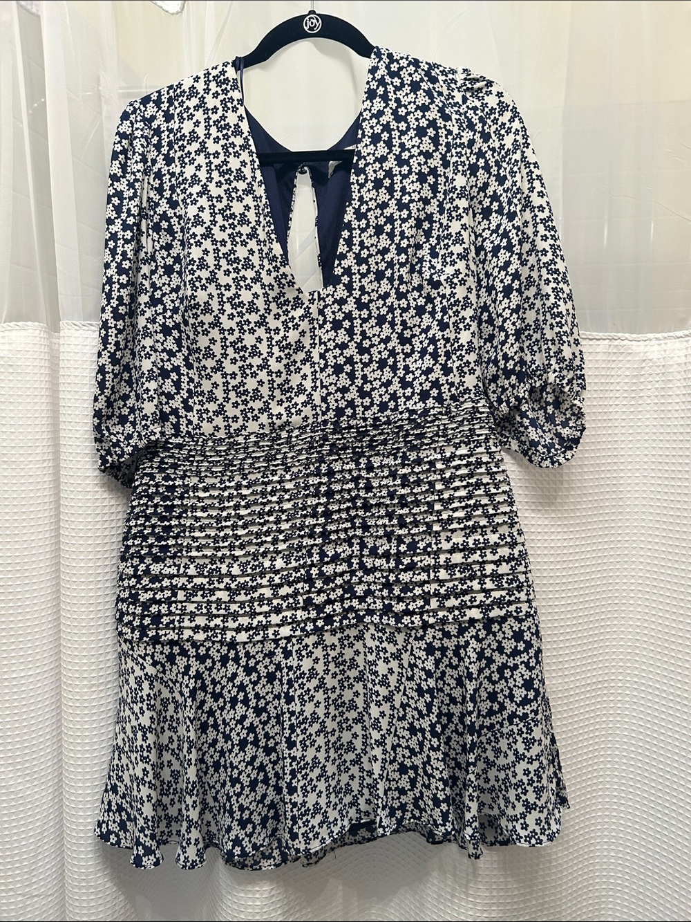 Xl TALULAH Navy and White Floral Tie-Back Mini Dress
